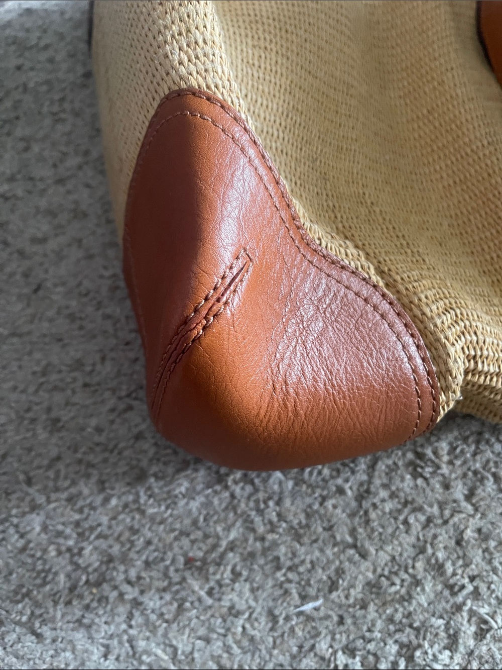 Michael Kors Tan Woven Tote with Brown Leather Trim and Gold Hardware - Picture 5 of 6